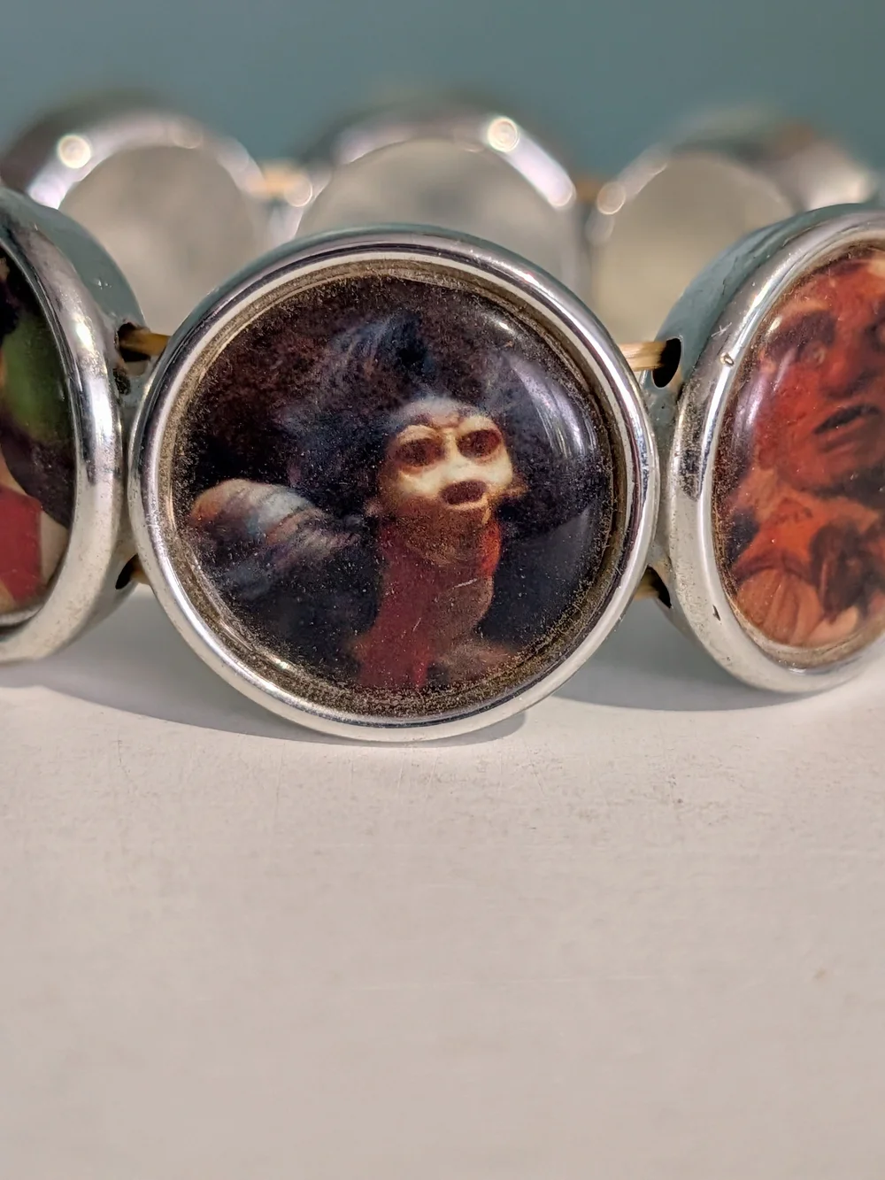 Vintage 80's Labyrinth Movie Photo Cabochon Charm Stretch Bracelet-New Nostalgia